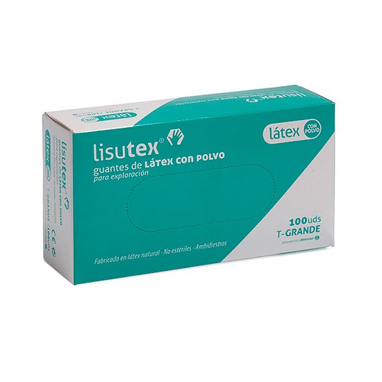 Guantes latex lisutex gde 100 uds